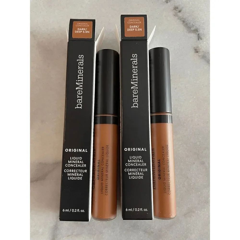 Bare Minerals Original Liquid Mineral Concealer Dark/Deep 5.5N Lot of 2